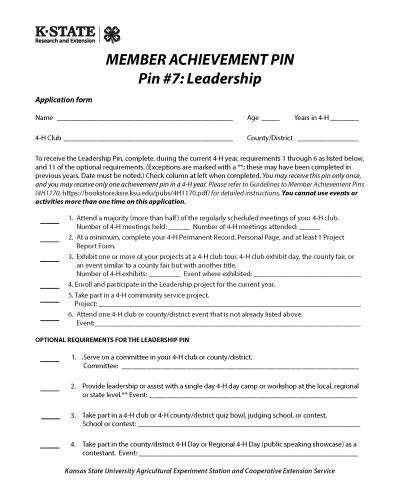 Member Achievement Plan 7, Leadership Pin