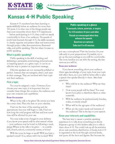 Kansas 4-H Public Speaking