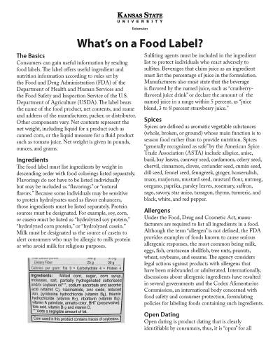 What's on a Food Label?