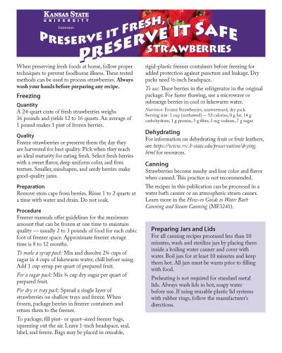 Preserve it Fresh, Preserve it Safe Strawberries