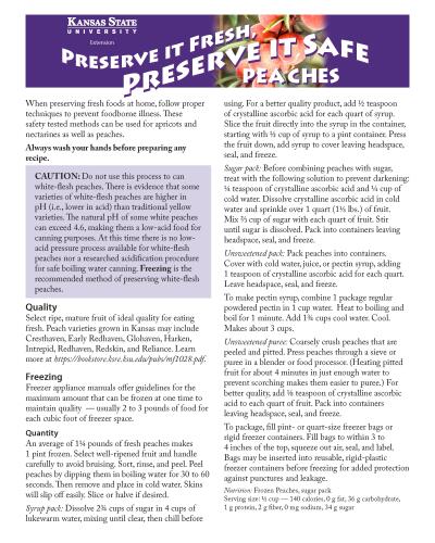 Preserve it Fresh, Preserve it Safe Peaches