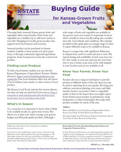 Buying Guide for Kansas-Grown Fruits and Vegetables