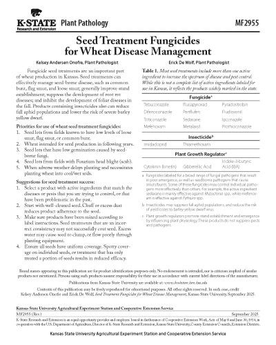 Seed Treatment Fungicides for Wheat Disease Management