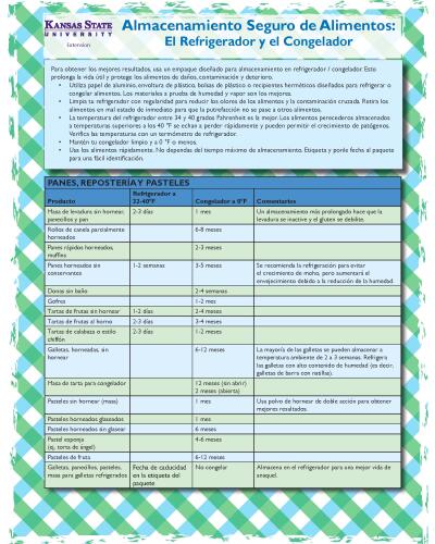 Spanish: Safe Food Storage: The Refrigerator and Freezer