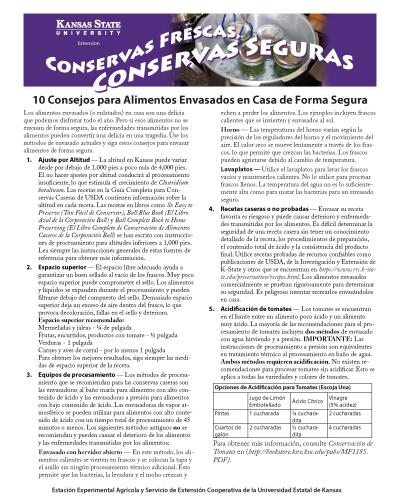 Spanish: 10 Tips for Safe Home-Canned Food