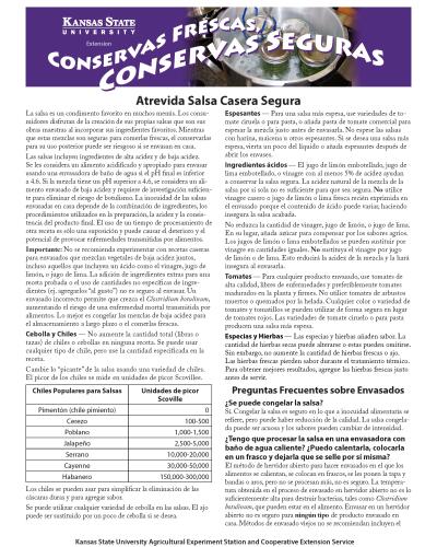 Spanish: Sassy Safe Salsa at Home