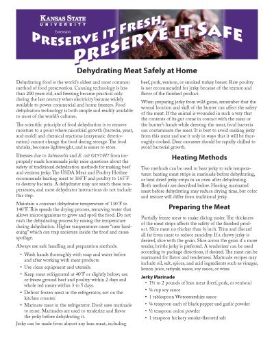 Dehydrating Meat Safely at Home