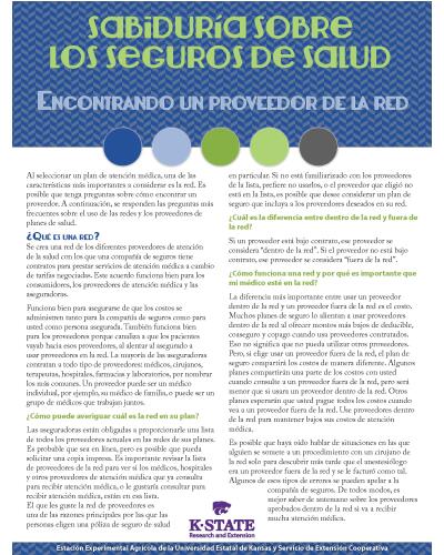 Spanish: Health Insurance Smarts: Finding a Network Provider