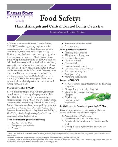 Hazard Analysis and Critical Points Overview