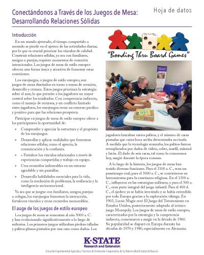 Spanish: Bonding Thru Board Games, Fact Sheet