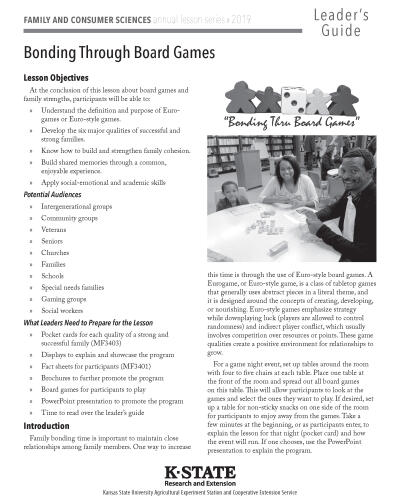 Bonding Thru Board Games, Leader's Guide