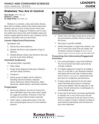 Diabetes: You Are in Control, Leader's Guide