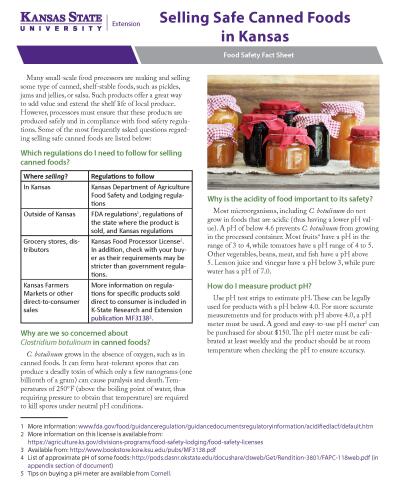 Selling Safe Canned Foods in Kansas