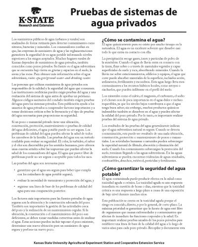 Spanish: Testing Private Water Systems