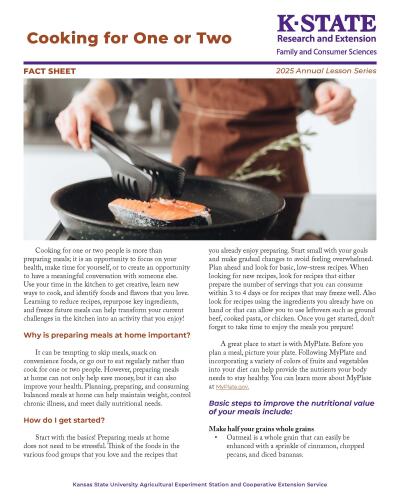 Cooking for one or two fact sheet