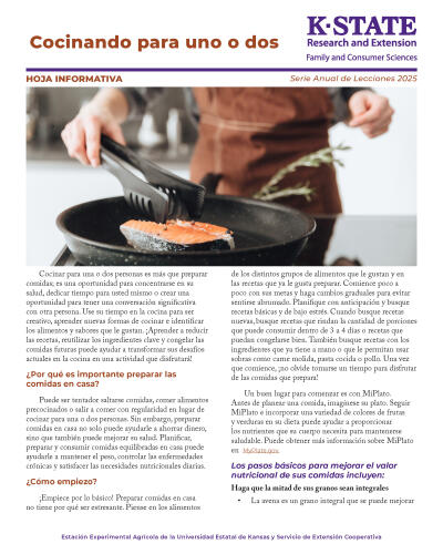 Spanish: Cooking for One or Two: Fact Sheet