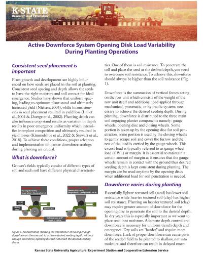 Active Downforce System Opening Disk Load Variability During Planting Operations