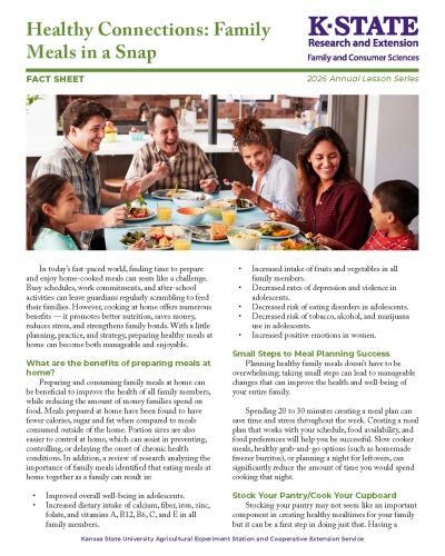Healthy Connections: Family Meals in a Snap, Fact Sheet