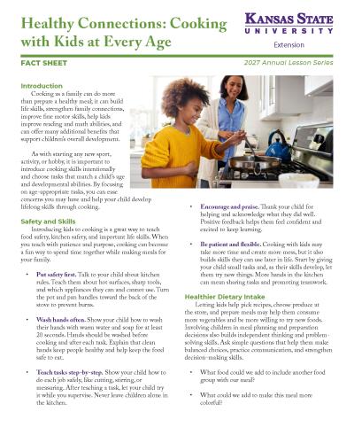 Healthy Connections: Cooking with Kids at Every Age, Fact Sheet