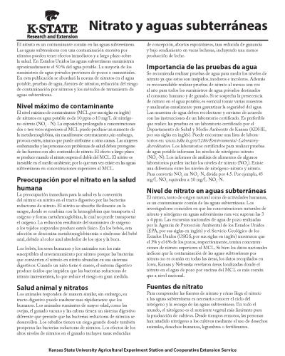 Spanish: Nitrate and Groundwater