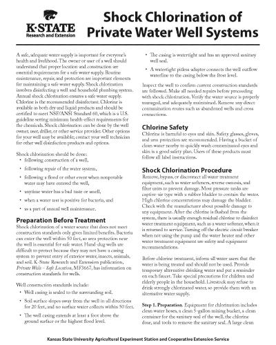 Shock Chlorination for Private Water Well Systems