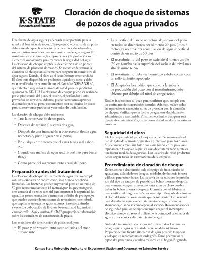 Spanish: Shock Chlorination of Private Water Well Systems